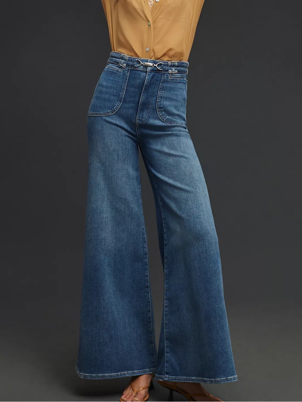 PILCRO Anthropologie Uptown High-Rise Wide-Leg Jeans